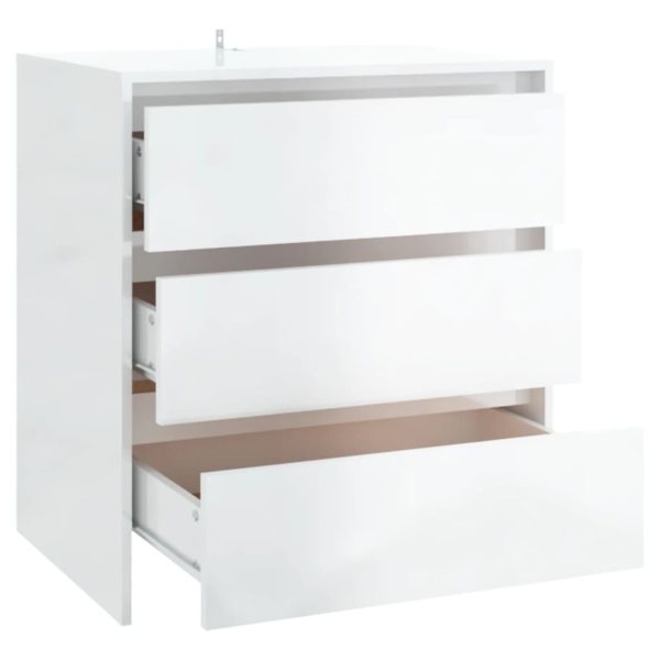 Credenza Bianco Lucido 70x41x75 Cm In Truciolato - Image 5