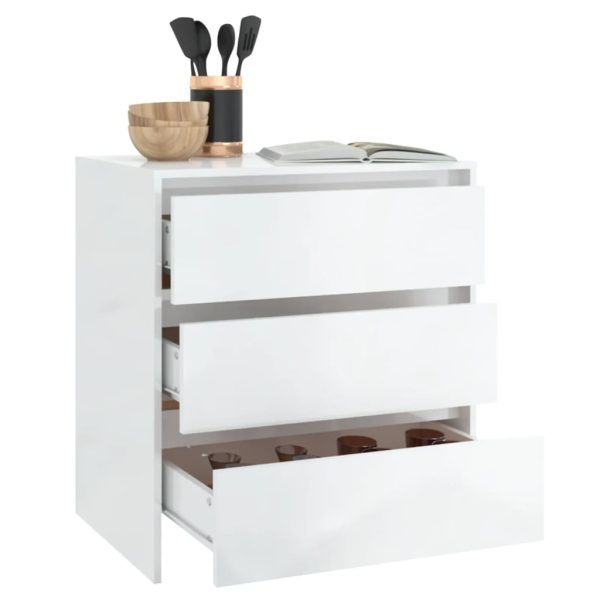Credenza Bianco Lucido 70x41x75 Cm In Truciolato - Image 6