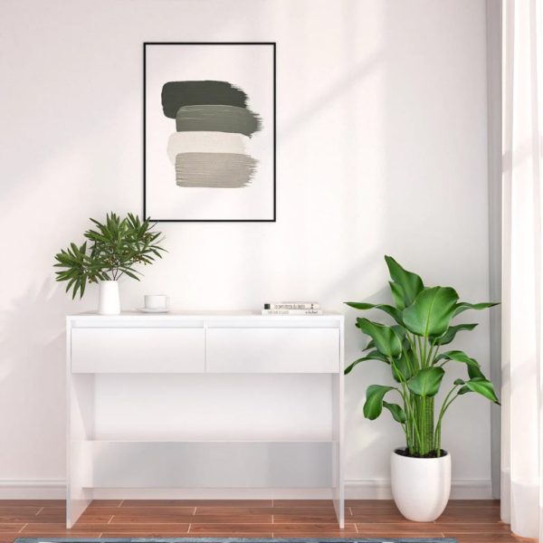 Tavolo Consolle Bianco 100x35x76,5 Cm In Truciolato - Image 4