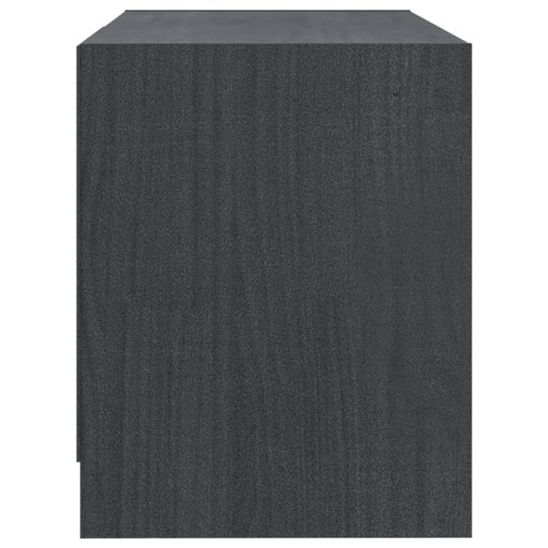 Mobile Porta Tv Grigio 80x31x39 Cm In Legno Massello Di Pino - Image 6