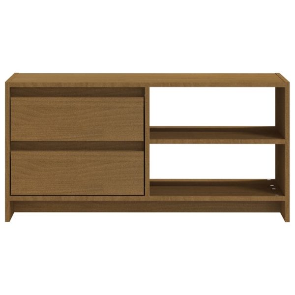Mobile Porta Tv Marrone Ambra 80x31x39 Cm In Legno Di Pino - Image 5