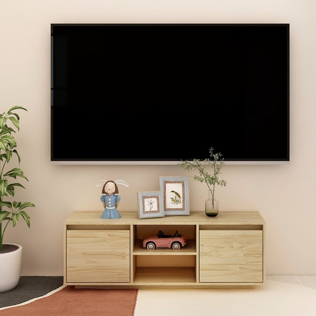 Mobile Porta Tv 110x30x40 Cm In Legno Massello Di Pino