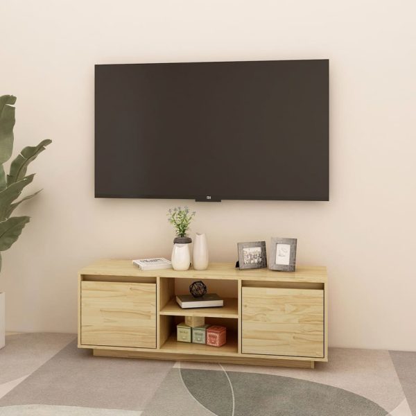 Mobile Porta Tv 110x30x40 Cm In Legno Massello Di Pino - Image 3