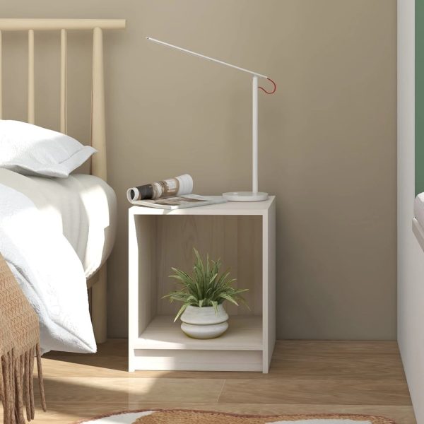 Comodini 2 Pz Bianchi 35,5x33,5x41,5 Cm Legno Massello Di Pino - Image 3