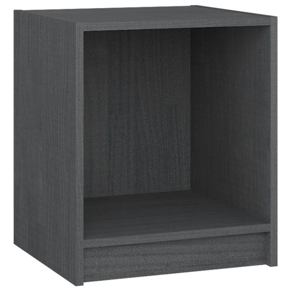 Comodini 2 Pz Grigi 35,5x33,5x41,5 Cm In Legno Massello Di Pino - Image 5