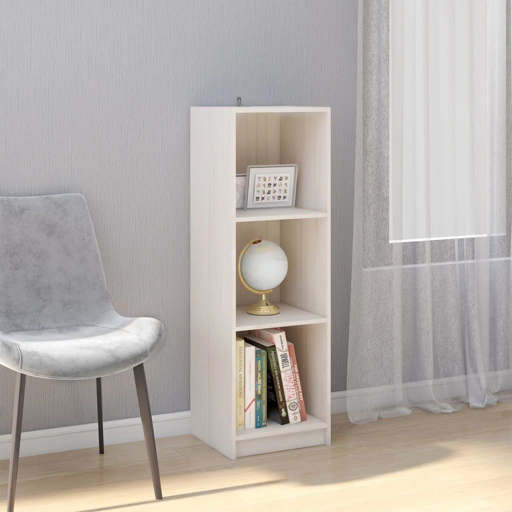 Libreria/divisorio Bianco 36x33x110 Cm Legno Massello Di Pino