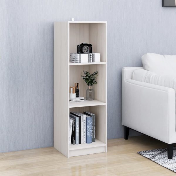 Libreria/divisorio Bianco 36x33x110 Cm Legno Massello Di Pino - Image 3