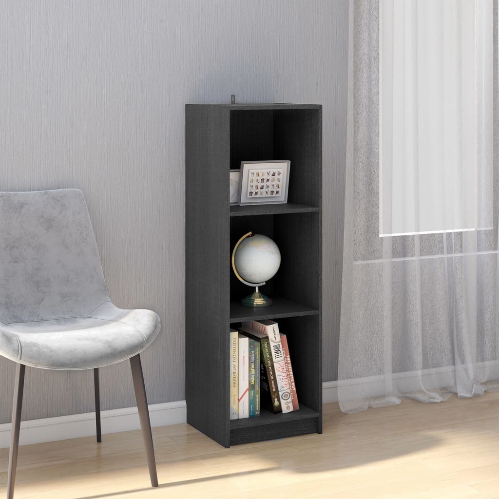 Libreria/divisorio Grigio 36x33x110 Cm Legno Massello Di Pino