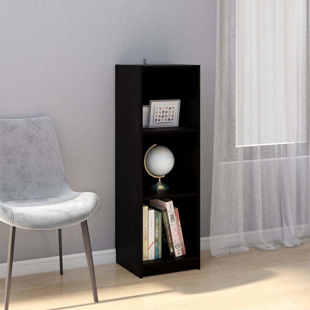 Libreria/divisorio Nero 36x33x110 Cm In Legno Massello Di Pino