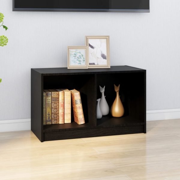 Mobile Porta Tv Nero 70x33x42 Cm In Legno Massello Di Pino - Image 3