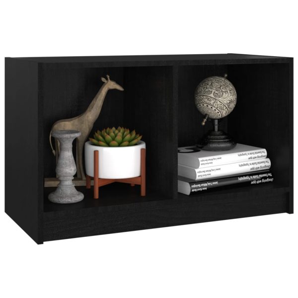 Mobile Porta Tv Nero 70x33x42 Cm In Legno Massello Di Pino - Image 4