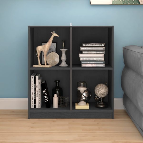 Credenza Grigia 70x33x76 Cm In Legno Massello Di Pino - Image 3