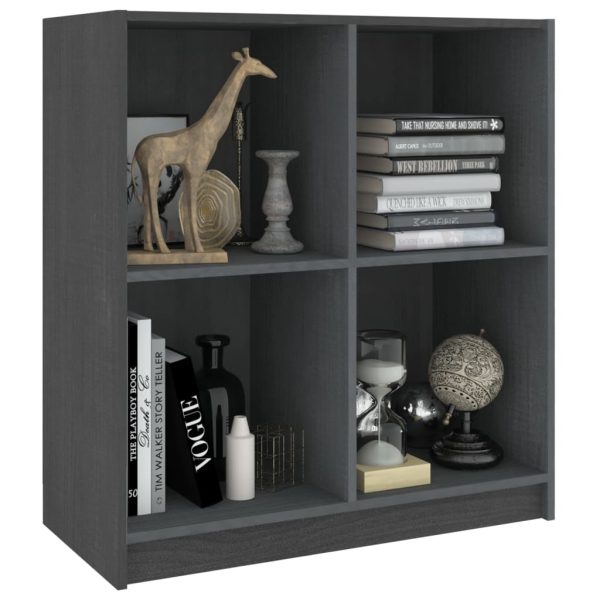 Credenza Grigia 70x33x76 Cm In Legno Massello Di Pino - Image 4