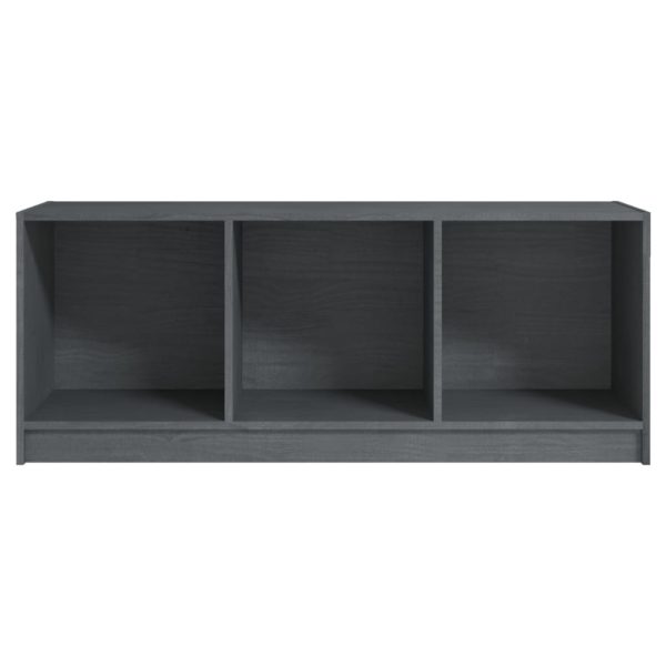 Mobile Porta Tv Grigio 104x33x41 Cm In Legno Massello Di Pino - Image 5