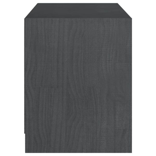 Mobile Porta Tv Grigio 104x33x41 Cm In Legno Massello Di Pino - Image 6