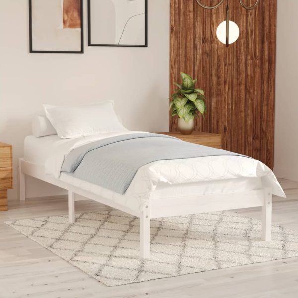 Giroletto Bianco In Legno Massello 90x190 Cm Single