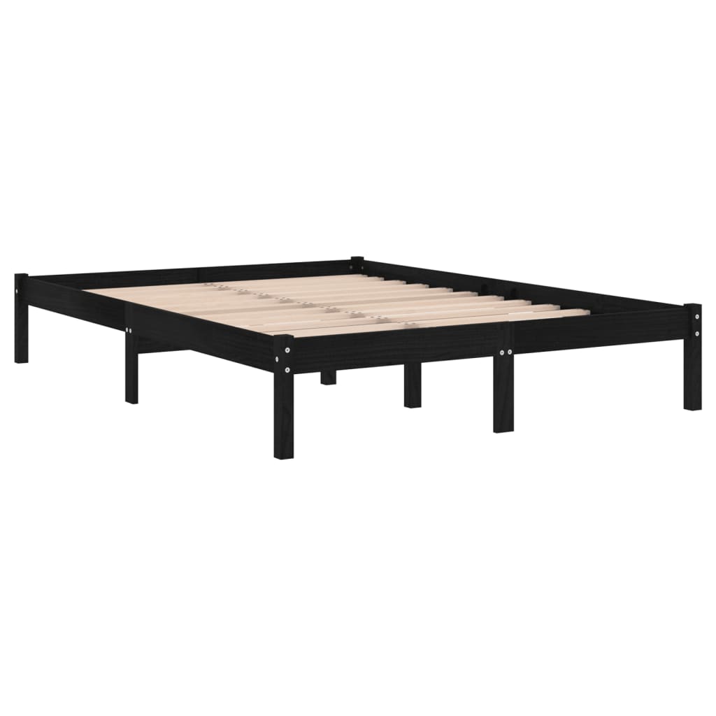 Giroletto Nero In Legno Massello 135x190 Cm Double - Image 3