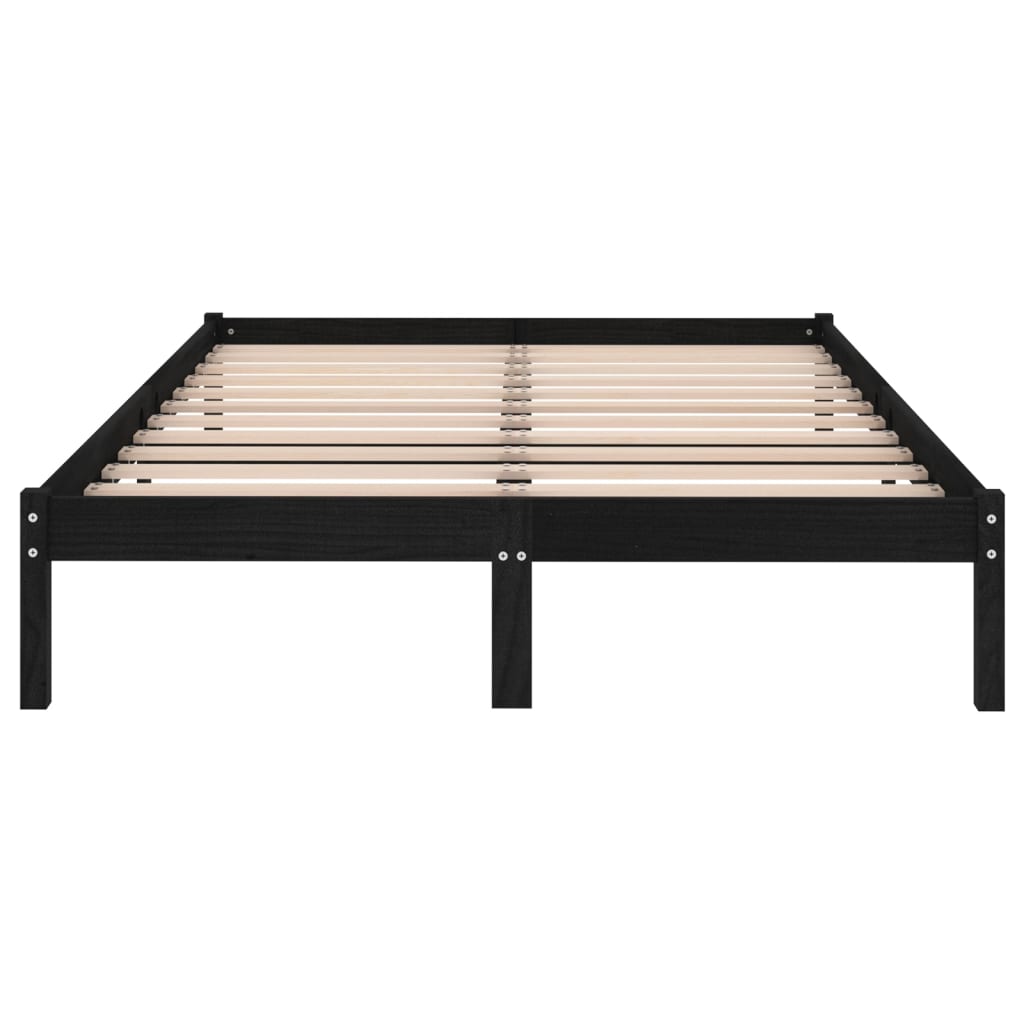 Giroletto Nero In Legno Massello 135x190 Cm Double - Image 4