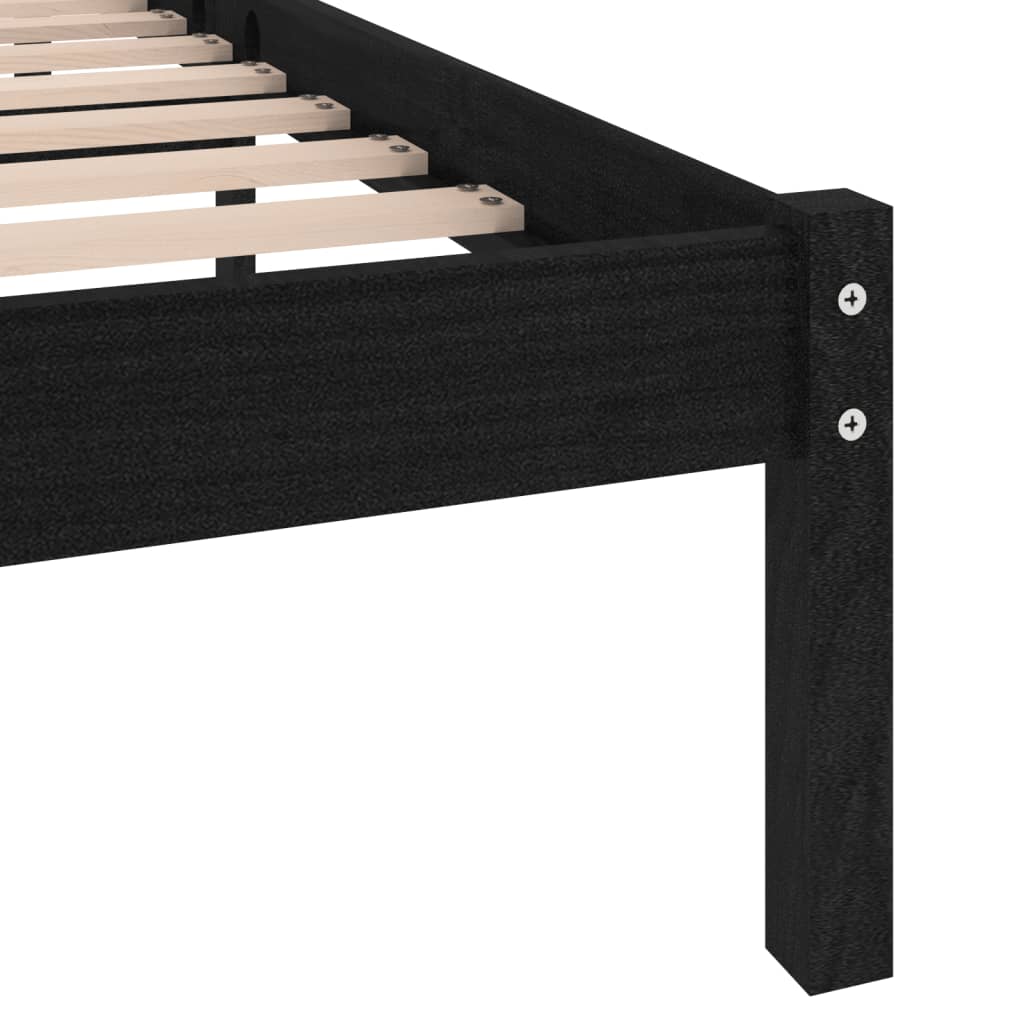 Giroletto Nero In Legno Massello 135x190 Cm Double - Image 6