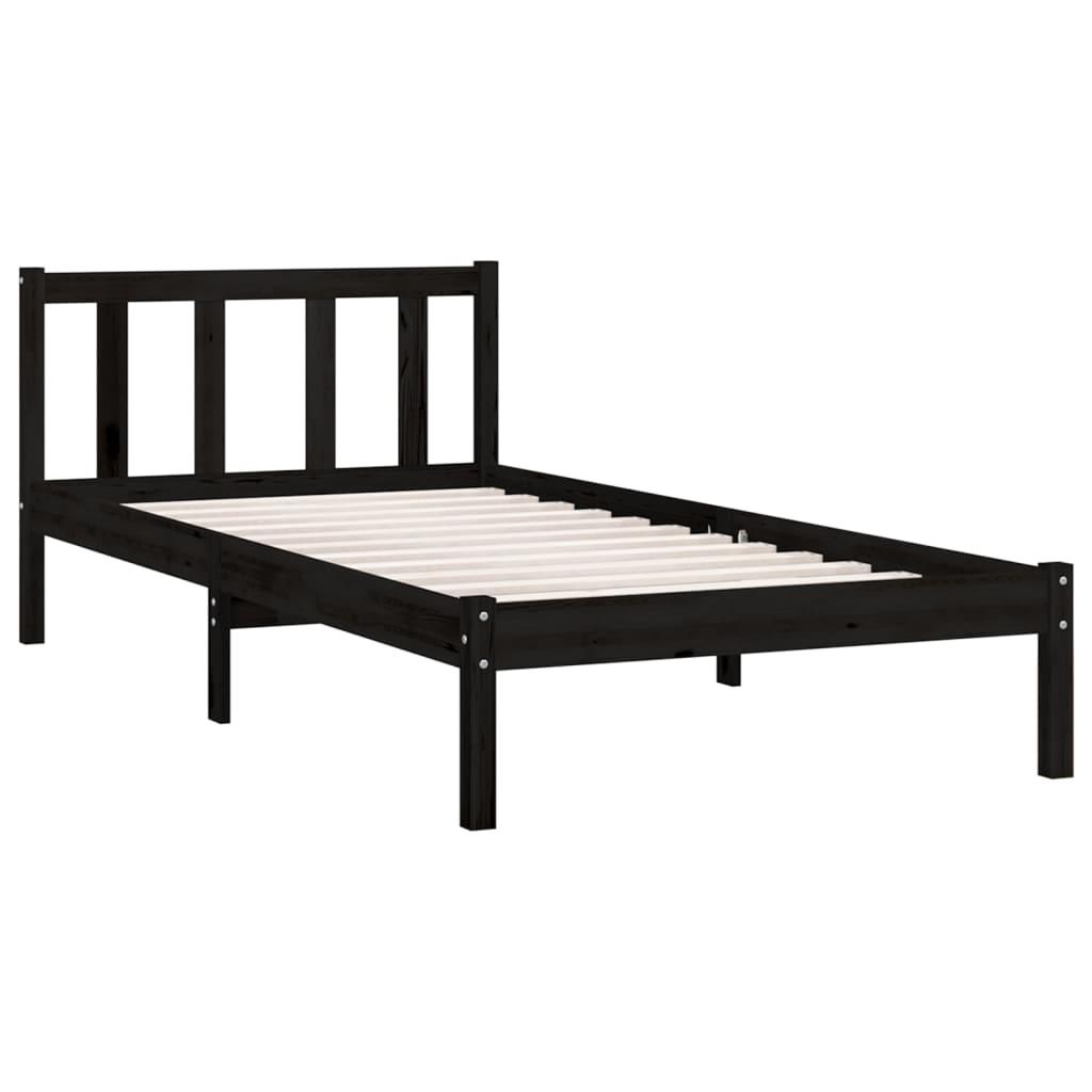 Giroletto In Legno Massello Nero 75x190 Cm Small Single - Image 3
