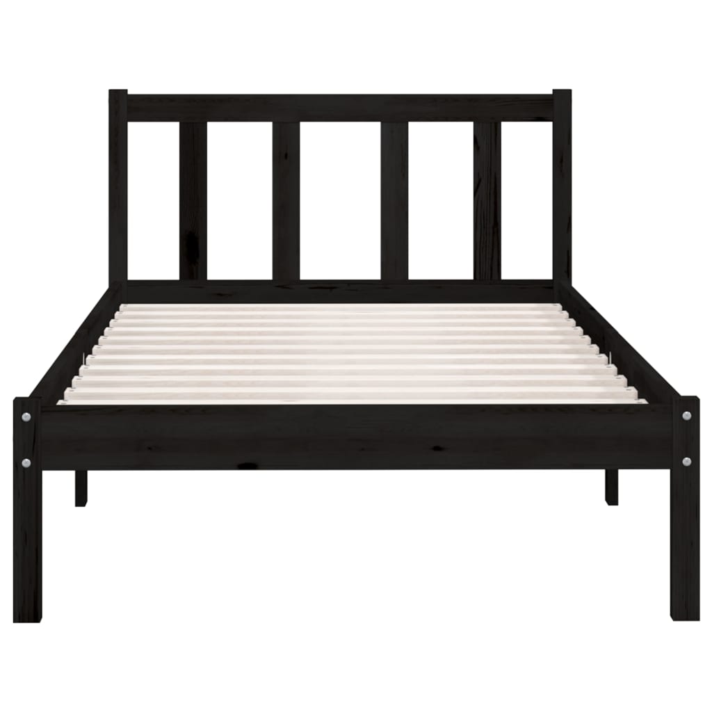 Giroletto In Legno Massello Nero 75x190 Cm Small Single - Image 4