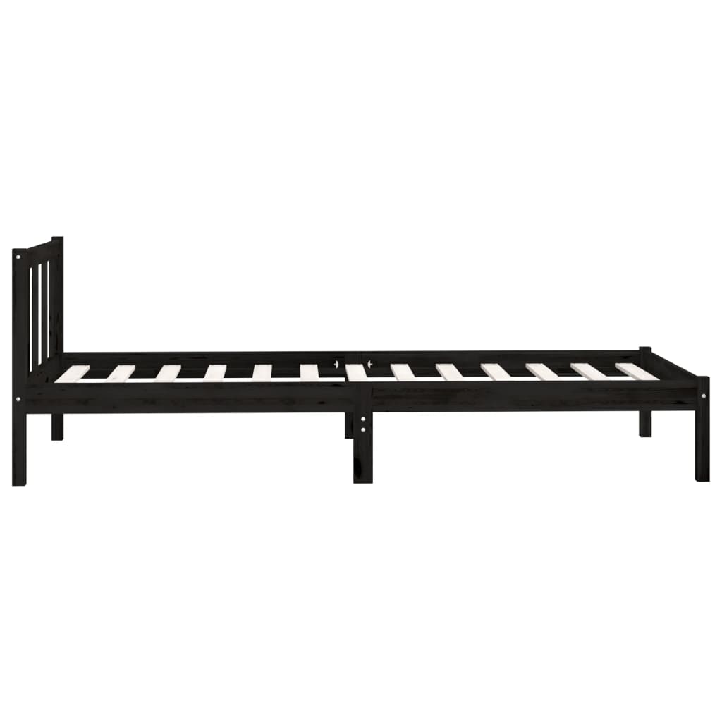 Giroletto In Legno Massello Nero 75x190 Cm Small Single - Image 5