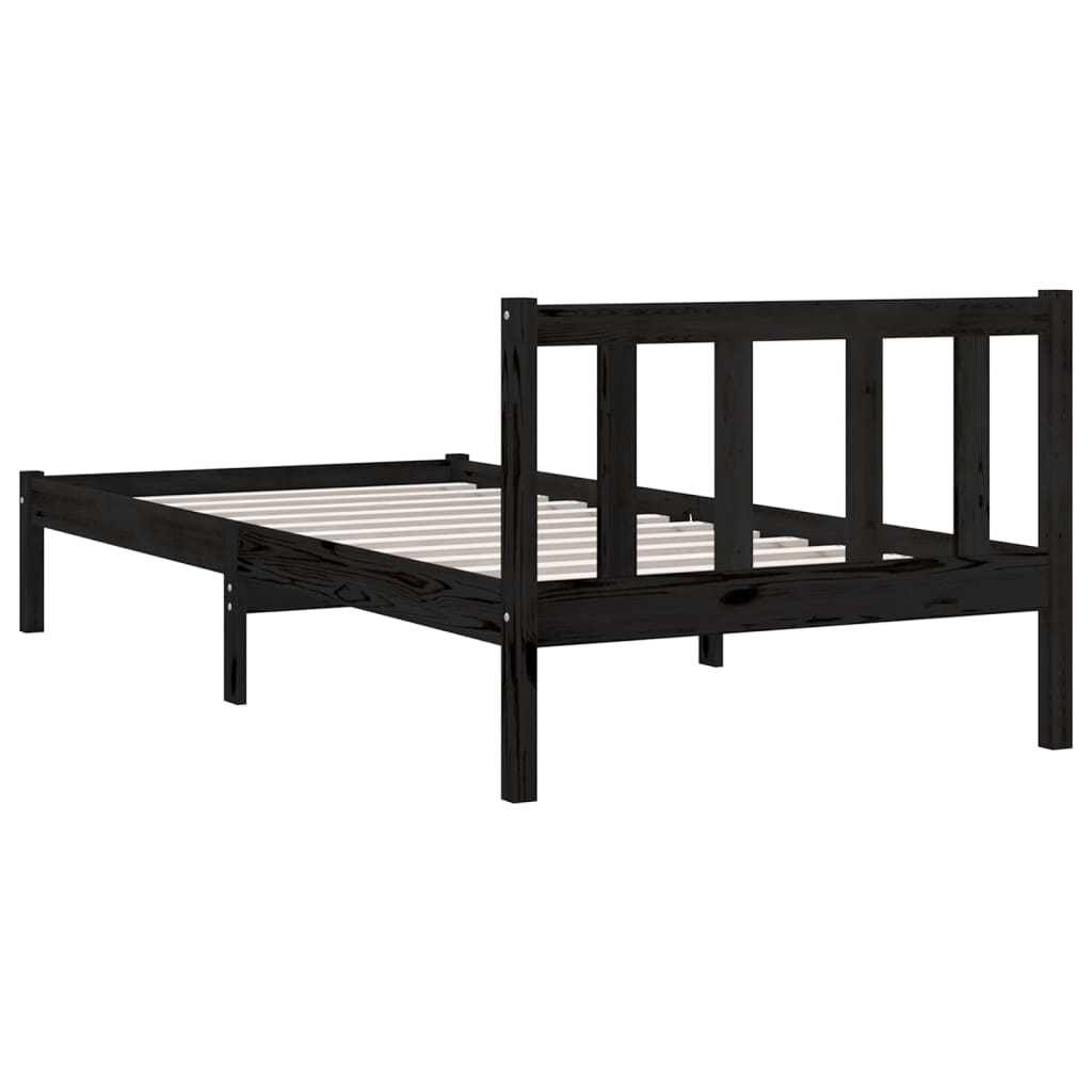 Giroletto In Legno Massello Nero 75x190 Cm Small Single - Image 6