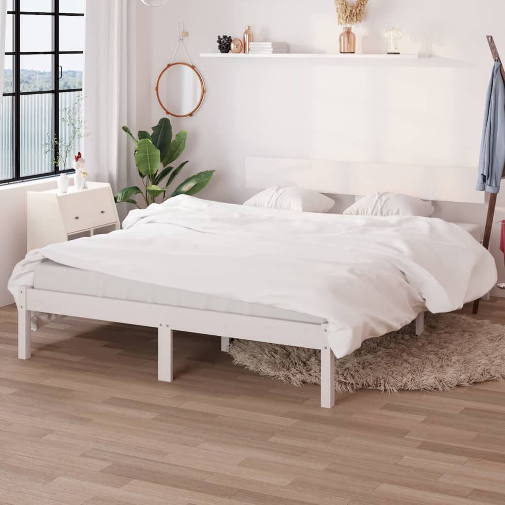 Giroletto Bianco In Legno Massello 120x190 Cm Small Double