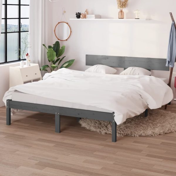 Giroletto Grigio In Legno Massello 120x190 Cm Small Double