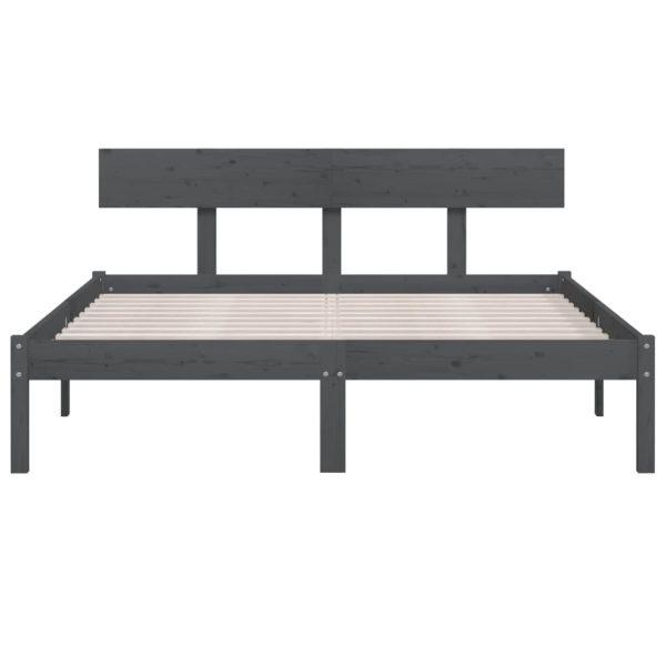 Giroletto Grigio In Legno Massello 120x190 Cm Small Double - Image 4
