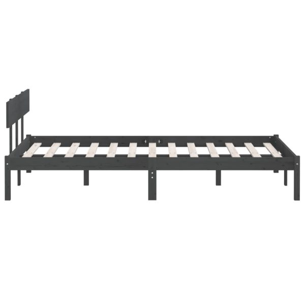 Giroletto Grigio In Legno Massello 120x190 Cm Small Double - Image 5