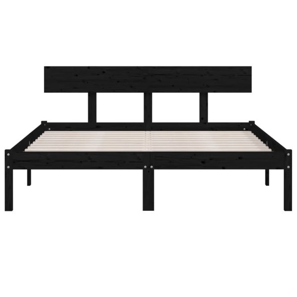 Giroletto Nero In Legno Massello 135x190 Cm Double - Image 4