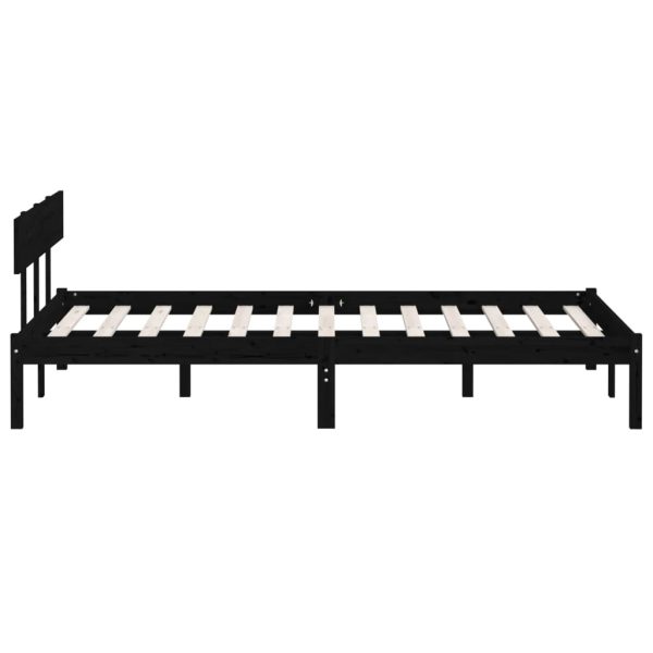 Giroletto Nero In Legno Massello 135x190 Cm Double - Image 5