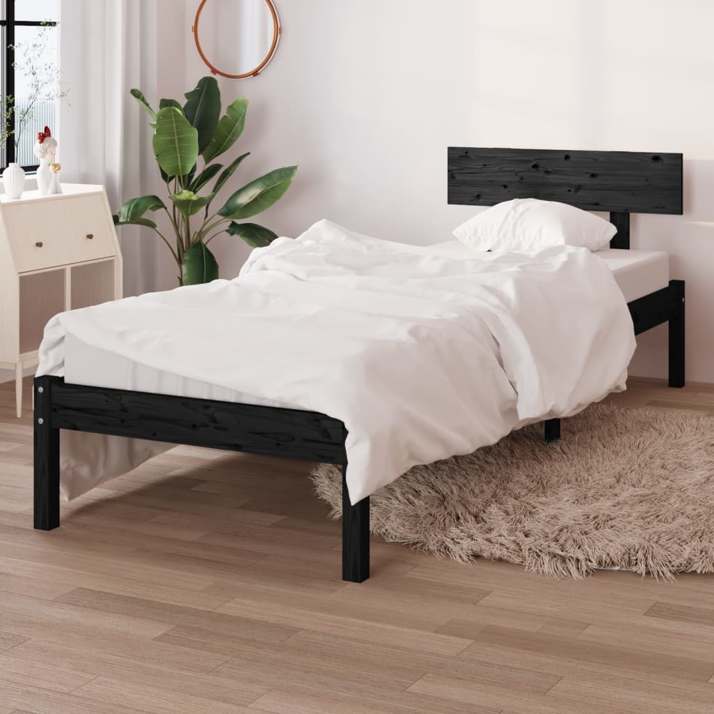 Giroletto Nero In Legno Massello Di Pino 100x200 cm