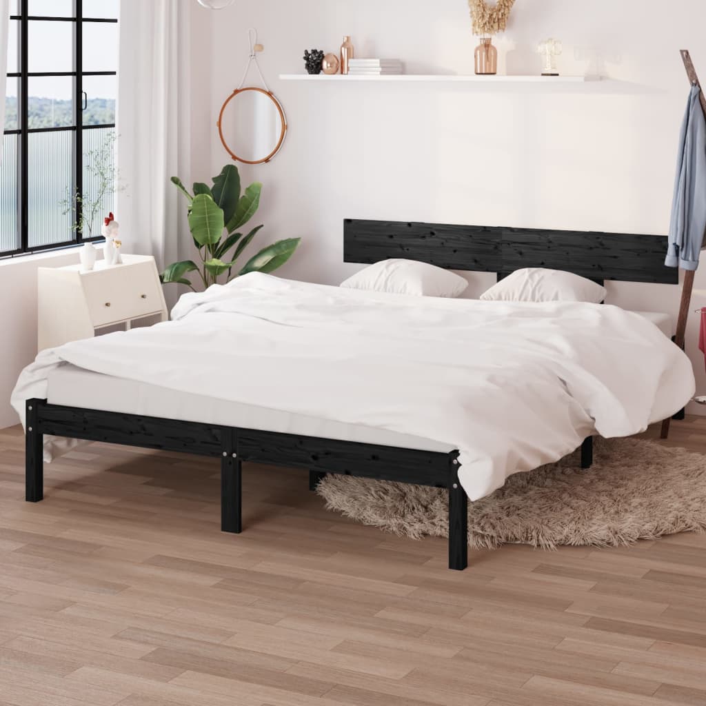 Giroletto Nero In Legno Massello Di Pino 120x200 cm