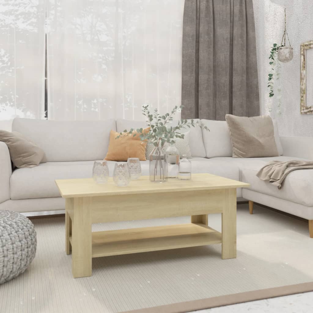 Tavolino Da Salotto Rovere Sonoma 102x55x42 Cm In Truciolato