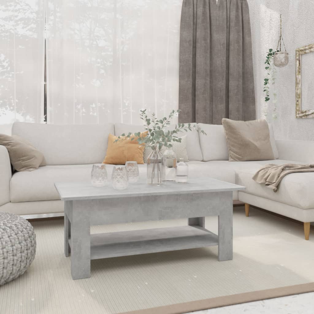Tavolino Da Salotto Grigio Cemento 102x55x42 Cm In Truciolato