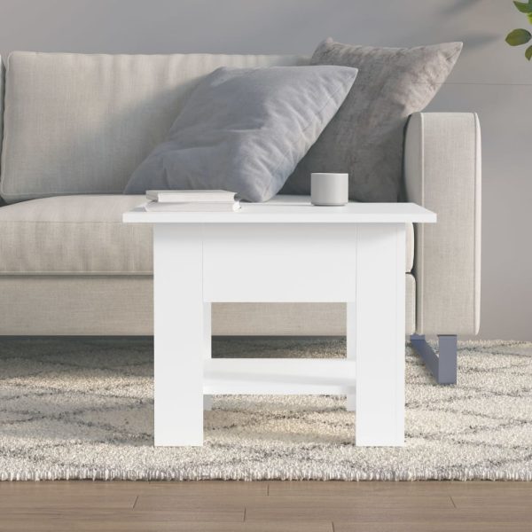 Tavolino Da Salotto Bianco 55x55x42 Cm In Truciolato - Image 3