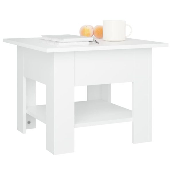 Tavolino Da Salotto Bianco 55x55x42 Cm In Truciolato - Image 4