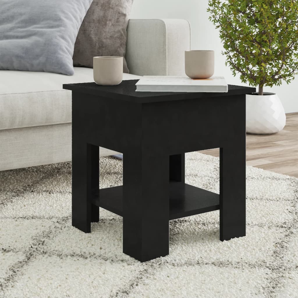Tavolino Da Salotto Nero 40x40x42 Cm In Legno Multistrato