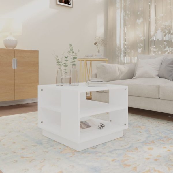 Tavolino Da Salotto Bianco 55x55x43 Cm In Truciolato - Image 3