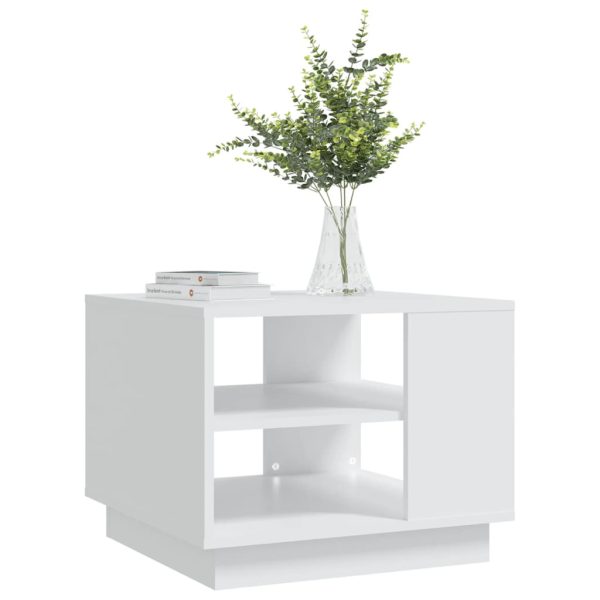 Tavolino Da Salotto Bianco 55x55x43 Cm In Truciolato - Image 4