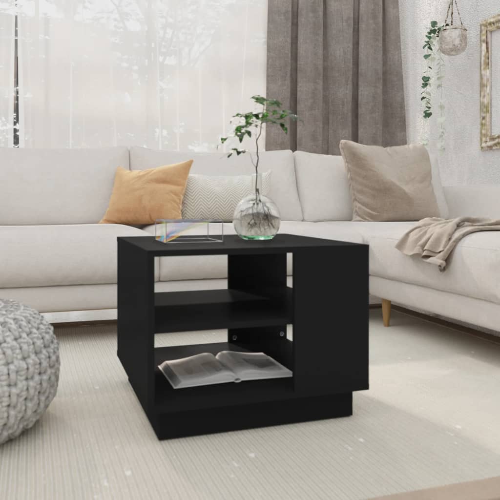 Tavolino Da Salotto Nero 55x55x43 Cm In Truciolato