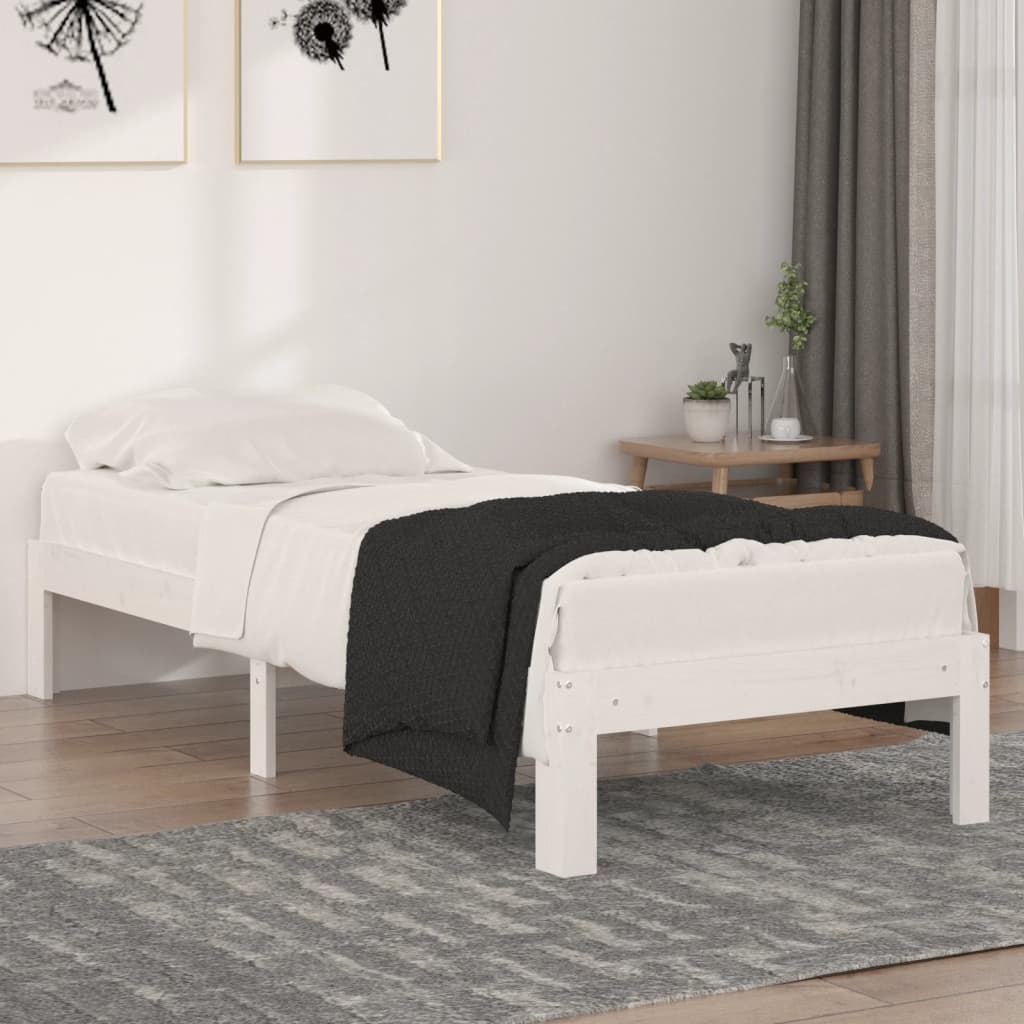 Giroletto Bianco In Legno Massello 75x190 Cm Small Single
