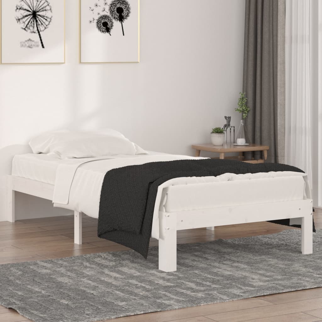 Giroletto Bianco In Legno Massello 90x190 Cm Single
