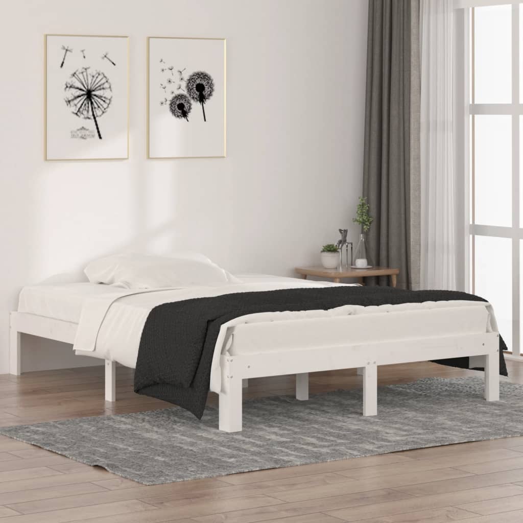 Giroletto Bianco In Legno Massello 135x190 Cm Double
