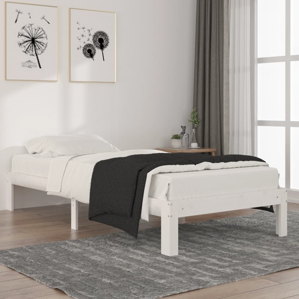 Giroletto Bianco In Legno Massello Di Pino 90x200 cm