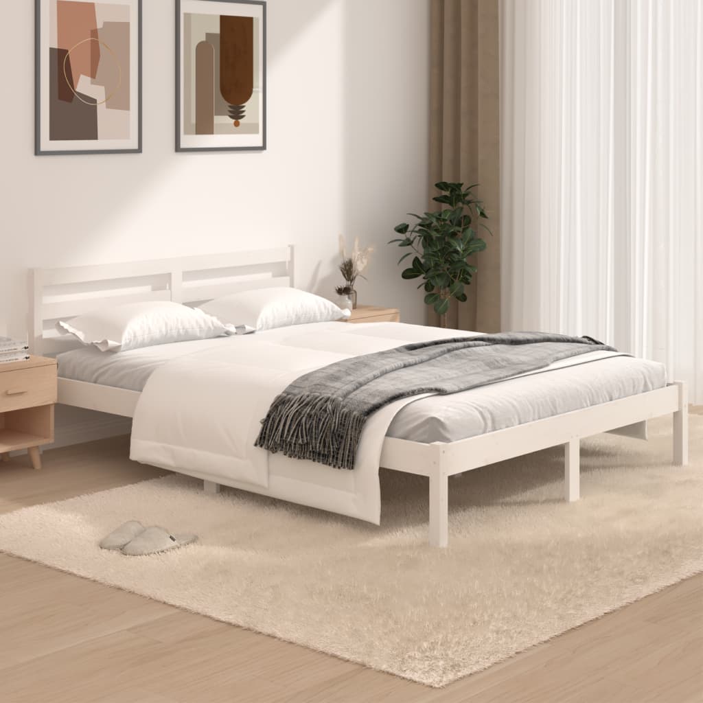 Giroletto Bianco Legno Massello Di Pino 120x190cm Small Double