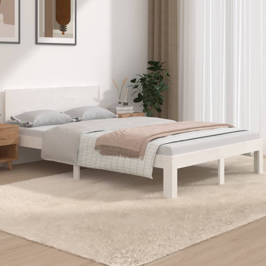 Giroletto Bianco In Legno Massello 120x190 Cm Small Double