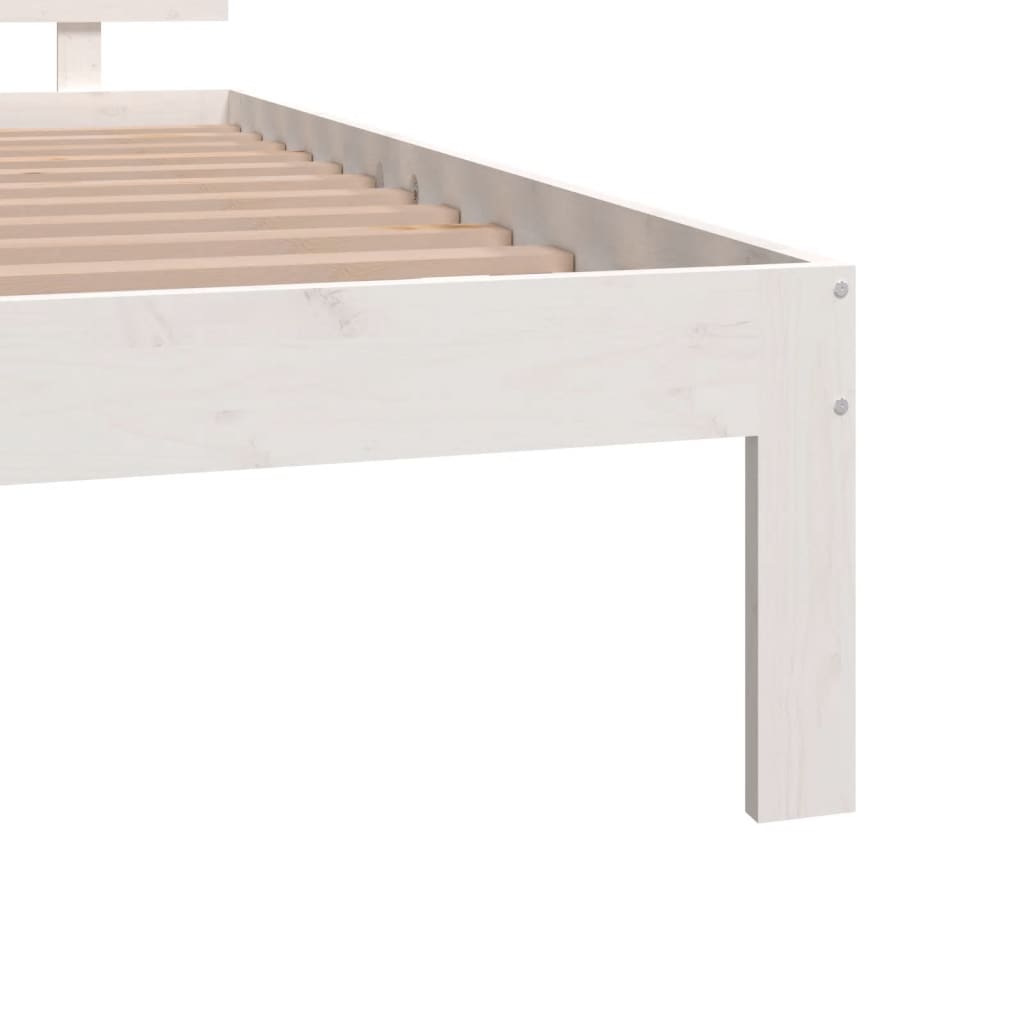 Giroletto Bianco In Legno Massello 120x190 Cm Small Double - Image 6